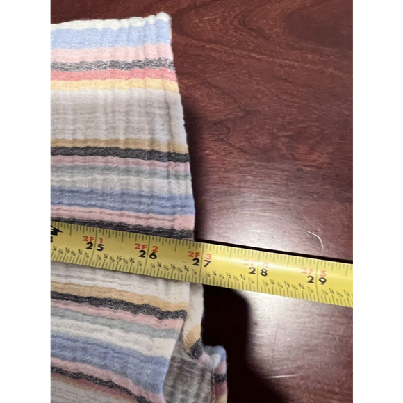 Soft Surroundings White Blue Striped Button Up Shirt Size Medium - Picture 10 of 10